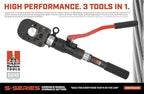 2-Stage 6-Ton Compact Manual Hydraulic Cutter. Cuts Rope, Copper, Aluminum & ACSR Wire up to .75"/20mm and Rebar, Anchor, Rod, Soft Steel Bolts & Guy Wire up to .50"/13mm (JSHA-20)