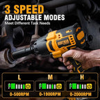 Alloyman 1/2 inch Impact Wrench Cordless, (750 N.m) 555 Ft-lbs Hight Torque Wrench,20V Power Impact Driver, Brushless Motor 2000 RPM, 2x 4.0AH Li-ion Battery,Charger,6 Sockets,3 Extension Bars