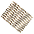 Drill Bit, #11 Cutting Diameter, 4341 HSS Gold Finish 135° Cutting Angle Number Jobber Bits - (Applications: for Drilling Soft Metal Plastic Wood), 10-Pieces