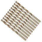 Drill Bit, #11 Cutting Diameter, 4341 HSS Gold Finish 135° Cutting Angle Number Jobber Bits - (Applications: for Drilling Soft Metal Plastic Wood), 10-Pieces
