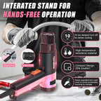 Heat Gun for crafting 1800W, 122℉~1202℉ Variable Temperature Control with 2-Temp Settings 4 Nozzles, 1.5s Fast Heating Mini Heat Gun for Resin, Shrink PVC Tubing/Crafts and Vinyl Wrap（Pink）