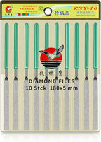 10PCS Diamond Files Flat Set,Precision Needle File Set,Super Hard Black Nickel Coated Alloy File,Diamond Coated Files for Filing Metal,Ceramic,Stone,Jewelry,Glass.120 Grit,5×180mm