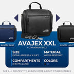 Extra Large Hanging Travel Toiletry Bag for Men and Women - Cosmetic Travel Bag With Shoulder Strap - Waterproof Hygiene Bag with Metal Xxl Swivel Hook and 19 Compartments for Toiletries