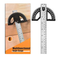 Protractor Angle Finder Stainless Steel Angle Ruler with 0-180 Degrees Adjustable Angle Square 8-Inch Woodworking Ruler for Woodworking/Carpenter/Construction/Measurement/Hobbyists