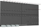 WALMANN Metal Pegboard Kit with Accessories for Wall, Garage Tools Storage Pegboard System for Garage, Workbench, Modular Peg Board Tool Organizer Board with Hooks(Black)