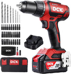 DCK Brushless Cordless Drill Set, 20V Max Electric Drill with 4.0Ah Battery 531in.lbs, 1/2Inch Keyless All-Metal Chuck, 2 Variable Speeds, Power Drill Kit for Screw Wood/Ceramic/Tile/Steel KDJZ04-13