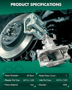 SCITOO 18B5177 Rear Left Disc Brake Caliper Assembly w/Bracket For Dodge For Journey 2009-2012