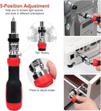 SHARDEN Ratcheting Screwdriver 13-in-1 Multibit Screwdriver All in One Screwdriver Set with Phillips, Flat Head, Torx Security, Hex, Robertson, 180 Degree Pivoting Adjustable Angled Screw Driver Set