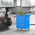 7 Drawers Metal Rolling Tool Chest, Portable Storage Tool Box with Wheels, Toolbox on Wheels for Warehouse, Garage, Repair Shop and Tool Room
