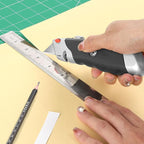 DIYSELF 10Pack Box Cutter, Rubber Handle Utility Knife, Retractable Heavy Duty, Razor Knife for Warehouse, Office, Shop