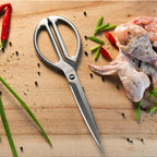 All Purpose Heavy Duty Stainless Steel Kitchen Scissors - Ultra Sharp Dishwasher Safe Serrated Cutlery Utility Shears for Poultry, Meat, Fish, Chicken, and Vegetables