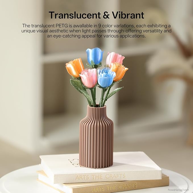 ANYCUBIC PETG Filament 1.75mm, 3D Printer Filament, Translucent and Vibrant, Dimensional Accuracy +/- 0.02mm, Print with Most FDM 3D Printers, 1KG Reusable Spool, Clear