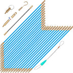 32.2FT Fiberglass Running Electrical Wire Cable Glow Rods Wire Pulling, Fish Rods Electrical Kit with 6 Different Attachments and Fish Tape Wire Puller Kit (32, Blue)