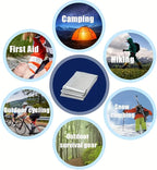 Emergency Survival Kit – Windproof Matches with Waterproof Case, Waxed Fire Rope, Wire Saw, Knife, Tool Card, Blanket, Carabiner – Camping Hiking Outdoor Fire Starter Set