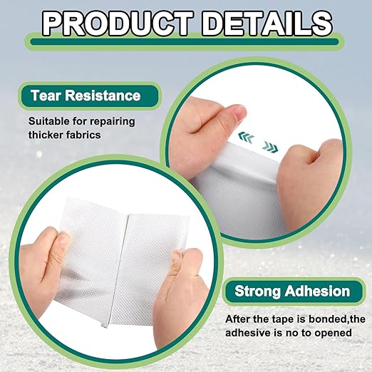 PATIKIL Awning Repair Tape 8m x 10cm Waterproof Canvas Tape High Adhesive Tear Repair Patch Kit for PVC Tarpaulin Tent Awning Fabric RV Sail Boat Cover, White (4" x26.24ft)