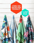 VENTURE 4TH Microfiber Beach Towel: Quick-Dry, Compact, Sand-Free, Absorbent, Sandproof and Lightweight - Perfect for Camping, Beach, and Roadtrips (Tropical Heat Design | 35x78 inches)