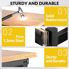 48“ Adjustable Height Workbench Work Bench for Garage Work Table with Under Table Shelf Heavy Duty Rubber Wood Top for Shop Woodworking, Office, Home, Commercial