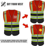 BeautyWill Custom Logo 10/20 Pack Safety Vest Class2 High Visibility Vest with Pockets Breathable Construction Vest Bulk