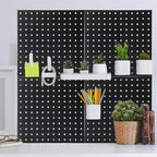 12 Pcs Metal Pegboard Panels 12" x 12" Heavy Duty Steel Peg Boards Wall Tool Organizer with Screw for Garage Tool Storage Office Organization Kitchen Craft Room
