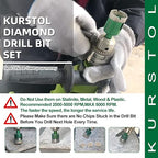 Diamond Core Drill Bit Kit - 6/8/10/25/28/32/35/45/50/65mm Triangle Shank +4/5"(20mm) Finger milling Bit Tile Hole Saws for Drilling/Enlaging Porcelain Ceramic Tile Granite Marble Stone