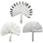 2 Pack Feeler Gauge with 32/26 Blades and 1 Pack Offset Feeler Gauge with 16 Blades - Stainless Steel Feeler Gauge Dual Marked Metric and Imperial Gap Measuring Tool for Automotive Repair