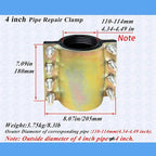 Water Pipe Repair Clamp for 4 inch Pipe(OD of The Applicable Pipe is 4.49 inch),Leak Sealer for Pipe,Length 7.09 inch,Suitable for PE/PPR/Steel/Stainless Steel Pipes