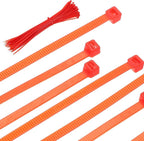 PATIKIL Cable Zip Ties 14 Inch, 100 Pcs Self-Locking Nylon Wire Tie Wraps Heavy Duty Cord Management with 50 lbs Tensile Strength for Indoor and Outdoor, Red (0.2" W)