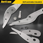 HURRICANE 12 inch Aluminum Metal Cutter with Replaceable Blades, Heavy-Duty Straight Cut Aluminum Snips, Large Handle Metal Shears for Cutting Tin, Copper, Vinyl, Steel, and Stainless Steel