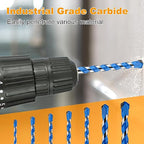 Concrete Drill Bit Set & Masonry Drill Bit Set, Professional Carbide Drill Bits Tip (7 PCS) for Glass/Brick/Plastic/Cement/Tile, 5/32"-3/8" by TITGGI