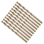 Drill Bit, #18 Cutting Diameter, 4341 HSS Gold Finish 135° Cutting Angle Number Jobber Bits - (Applications: for Drilling Soft Metal Plastic Wood), 10-Pieces