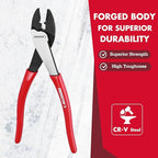 ARROW 9.5" Wire Crimper/Cutter, Wire Crimping Tool with Thick Dip-Grip Handle, CR-V Steel, Crimper Tool Electrical for 10–22 AWG Insulated & Non-Insulated Terminals and Connectors