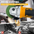 Grinder tool for Dewalt 20V Battery,11000 RPM Electric Brushless Motor,3 Variable Speeds Grinders 4-1/2" Angle Grinder for Cutting, Griding, Polishing(Tool Only) (Yellow)