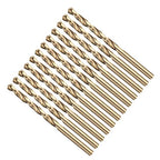 Drill Bit, 3/64" Cutting Diameter (1.19mm), 4241 HSS Black and Gold 118° Cutting Angle Versatile Jobber Bits - (Applications: for Drilling Plastic Wood Soft Thin Metal), 12-Pieces
