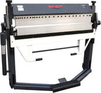 KAKA INDUSTRIAL Pan and Box Brake, 50-inch Sheet Metal Brake Machine with Fingers, 16-Gauge Mild Steel Capacity Box and Pan Brake with Foot Clamp, 0-150° Folding Angle PBB-5016/3SH