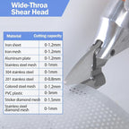 Professional Sheet Metal Cutter Drill Attachment, Heavy Duty Metal Shear Attachment with 360° Pivoting Handle, Power Tool Accessory for Curved & Straight Cutting on Steel, Aluminum & Iron- B