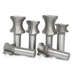 Akylin's CNC 6PCS Convex Edge Oval Router Bit Set 1/2" Shank, Shallow Bullnose at 1/4",5/16",3/8",1/2",3/4",7/8" Length,Convex Column Molding Router Bits-Perfect for Stair Treads and Shelf Edges