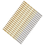Drill Bit, 1/8" Cutting Diameter, 4341 HSS TiN Coated 135° Cutting Angle Jobber Bits - (Applications: for Drilling Soft Metal Plastic Wood), 20-Pieces