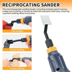 Reciprocating Sander, Variable Speed and USB Charging with LED Light, Pen Sander With 6pcs Sanding Head, Fit for Sanding, Polishing, Finishing, DIY Crafts