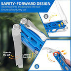 HANSHI 15 in 1 Multitool Pliers with Scissors, Upgraded Heavy Duty Stainless Steel Multi Tool with YG10 Tungsten Steel Replaceable Wire Cutters for Survival, Camping, Hiking,Repair and Gift (Blue)