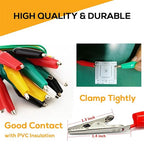 40PCS Premium Alligator Clips Electrical, Crocodile Cable, Test Leads with Test Probes, 5-Color Dual Ended Jumper Wires with Alligator Clip for Multimeter, Electric Experiments, Circuit Connection