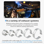 5PCS Stainless Steel Welding Tacking Band Clamp,Clamp-On Exhaust Pipe Tacking Band for Welding Fabrication (Including 2 Inch 2.5 Inch 3 Inch 3.5 Inch 4 Inch)