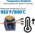 WEP S200 Gray Soldering Wire Holder, Heat Resistant Silicone Stand with Brass Wool Tip Cleaner and 6 V-shaped grooves, Helping Hands for Soldering