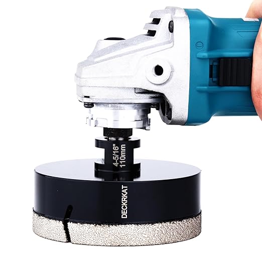 4-5/16" Diamond Hole Saw, 110mm Tile Hole Saw Drill Bit Diamond Tipped for Granite Marble Ceramic Glass Porcelain Quartz Tiles Stones Countertop, Core Drill Bits with 5/8-11 Thread for Angle Grinders