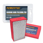POWERTEC Diamond Hand Polishing Pads 100 Grits 2Pack, Diamond Sanding Block for Polishing and Grinding Porcelain, Ceramic Tile, Glass, Granite, Stone, Wood & Metal (71905-P2)