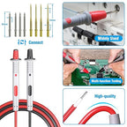Multimeter Test Leads Set,21PCS Digital Electrical Test Probes Set with Alligator Clips,SMD IC Test Hook Clip,Test Tweezer,Spade Plug,Replaceable Precision Sharp Probes for Multimeter Testing