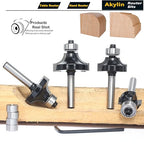 4Pcs Roundover and Beads Router Bits,Radius -1/8" ,1/4",5/16",3/8" Edge Forming Router Bit Set,1/4 Inch Shank,Corner Rounding Router Bits,Matched with 4pcs Alternative Beading Bearings