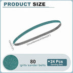 HARFINGTON 1/2 x 24 Inch Sanding Belts, 24 Pcs 24 Grit Zirconia Abrasive Belt Sander File Belt for Woodworking, Metal Polishing, Knife Sharpener