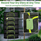 6 Layer 24" Herb Drying Rack Hanging with Garden Pruning Shears, Large Zipper, Hook & Notepad, Foldable Drying Rack for Herbs, Spices & Seasonings, Hanging Herb Dryer Indoor & Outdoor