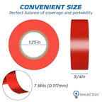 OHLECTRIC Professional Grade Vinyl Electrical Tape (10 Pack) Red - 7 Mil Thick Flame-Retardant, Heat & Weather Resistant 3/4 Inch x 60 Feet | Ideal for Contractors & Electricians