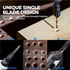 toolant Silence Combination Countersink Drill Bits Set, #4, #6, #8, #10, #12, High-Speed Steel Counter Sink Drill Bit Adjustable for US Wood Screw with Storage Case